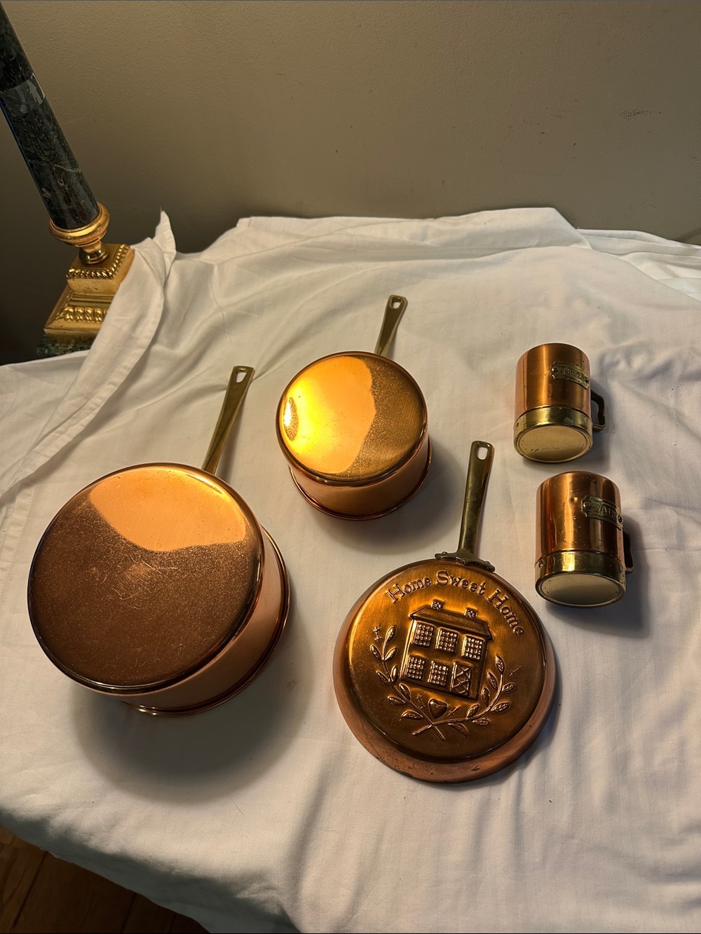 Vintage Copper Finish Saucepan Set - Copper